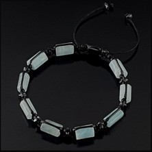 Seven Art Jewelry Doğal Taş Bileklik, Akuamarin ve Hematit Bileklik, Erkek Bileklik, Kadın Bileklik, Hediye Bileklik