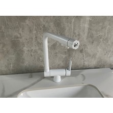 OEM Mutfak Evye Bataryası Dual Flow Su Arıtma Çıkışlı Yeni Tasarım Mat Beyaz Katlanır 7 Yıl Güvenceli