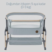 Maxi-Cosi Iora Air Sallanabilen Ahşap Görünümlü Anne Yanı Beşik Beyond Grey