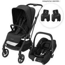 Maxi-Cosi Leona2-Cabriofix I-Size Tek Elle Katlanabilen Ultra Kompakt Çift Yönlü Seyahat Sistem Bebek Arabası Essential Black