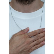 Takı Dükkanı İnce 316L Paslanmaz Unisex Çelik Kolye Zincir 1.6mm 60CM ECK44