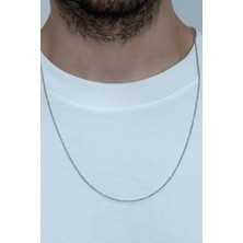 Takı Dükkanı İnce 316L Paslanmaz Unisex Çelik Kolye Zincir 1.6mm 60CM ECK44