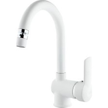 FOMA Vista White Kuğu Lavabo Bataryası Mat Beyaz 1024VW