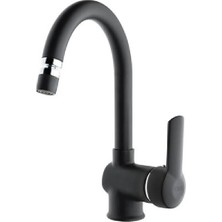 FOMA Vista Black Kuğu Lavabo Bataryası Mat Siyah 1024VB