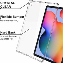 TahTicMer Samsung Galaxy Tab A8 X200 X205 10.5 Inç Uyumlu Şeffaf Kılıf Antişok Köşe Korumalı Tampon Darbeye Dayanıklı Transparan Anti Shock Silikon Kapak