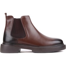 Shoetyle - Kahverengi Deri Erkek Chelsea Bot 250-082