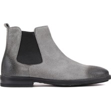 Shoetyle - Gri Süet Deri Erkek Chelsea Bot 250-201