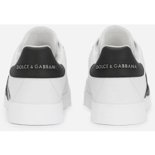 Dolce & Gabbana Calfskin Portofino Sneakers With Dg Logo