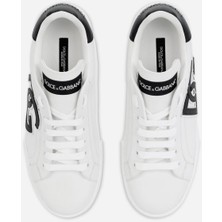 Dolce & Gabbana Calfskin Portofino Sneakers With Dg Logo