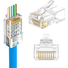 Seenergy RJ45 Cat6 Yeni Nesil Delikli Jack Konnektör - Yeni Nesil Ez Delikli RJ45 Network Jack 100 Adet