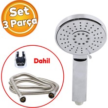 Badem10 Duş Seti Fişkiye Banyo Duş Başlığı Set Fiskiyesi Telefonu Fonksiyonlu Klasik Başlık Metal Hortum