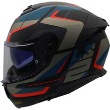 Ls2 Stream 2 Road Fullface Motorsiklet Kaskı Mat Siyah-Gri-Mavi-Kırmızı