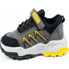 Scor-x Çocuk Erkek Gri Su Geçirmez Içi Sıcak Astarlı Outdoor Ayakkabı