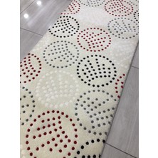 Burak Halı Samyeli 10941 Wk 80X300 Krem Kırmızı Gri Yolluk !