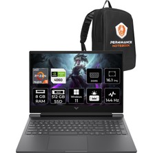 HP Victus 16 AMD Ryzen 5 7640HS 8GB 512GB SSD RTX4060/8GB 144Hz 16.1" FHD W11H Taşınabilir Bilgisayar & PER4 Çanta 7Z4M8EAPN350