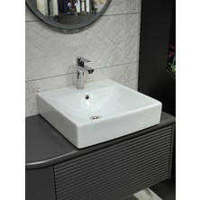 VitrA Nora S Lavabo Bataryası + Tezgah Üstü Çanak Lavabo 50 cm Beyaz (Batarya Dahil)