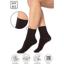 Saysez Bambu Kadın Lastiksiz Soket Dikişsiz Premium Çorap / Iz Bırakmaz / Sıkmayan Çorap