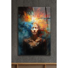 Acres Kadın Portre Modern Sanat Dekoratif Cam Tablo 2