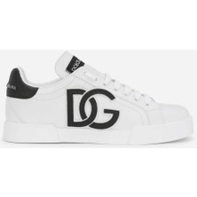 Dolce & Gabbana Calfskin Portofino Sneakers With Dg Logo