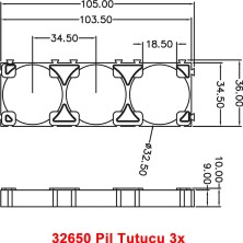 OEM Roba 32650 Pil Tutucu 3x  3 Adet 32700 Lityum Lion Lipo Batarya Pil Yuvası Mobil Güç Kaynağı Elektrikli Araba Robot Bisiklet Birleştirilebilir Genişleyebilir