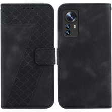 YH Market Xiaomi 12/12S/12X Pu Deri Kart Yuvası Fonksiyonu Için Telefon Kılıfı Kabartmalı (Yurt Dışından)