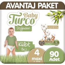 Baby Turco Külot Bebek Bezi Doğadan Beden:4 (8-18 Kg) Maxi 270 Adet Jumbo Ekstra Paket