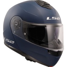 Ls2 Strobe 2 Çene Açılır Güneş Vizör  Mat Navy Mavi Kask