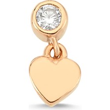 Altın Sepeti Rose Altın Tektaş Kalpli Tragus Piercing