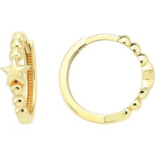 Altın Sepeti Altın Yıldızlı Halka Küpe