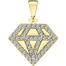 Altın Sepeti Altın Pırlanta Şekil Kolye Ucu