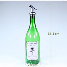 Zeytunca Yağdanlık Sosluk Sirkelik Özel Akıtıcılı Çimen Yeşili Ay Çiçek Etiketli 750 ml