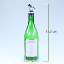 Zeytunca Yağdanlık Sosluk Sirkelik Özel Akıtıcılı Çimen Yeşili Sirke Etiketli 750 ml