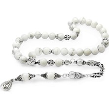 Gümüş Hediye Al Koleksiyonluk 925 Ayar Gümüş Püsküllü Küre Kesim Havlit Doğaltaş Tesbih