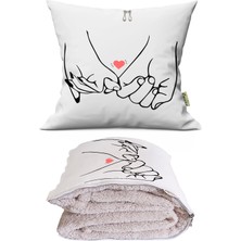 Caisya Bağlı Eller Tv Battaniyeli Opsiyonel Dekoratif Hediye Yastık