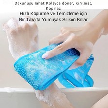 Neystore Banyo Sırt Kesesi Çift Taraf Kullanımlı Silikon Duş Lifi Fırçası, Sırt Temizlik Palası