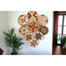 Atlas Home Art 9lu Hasır Duvar Tabağı Seti