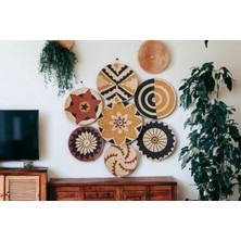 Atlas Home Art 7'li Hasır Duvar Tabağı Seti