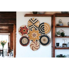 Atlas Home Art 7'li Hasır Duvar Tabağı Seti