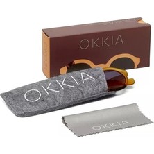 Okkia Lauro Unisex Yuvarlak Sarı Havana Güneş Gözlüğü Siyah Degrade