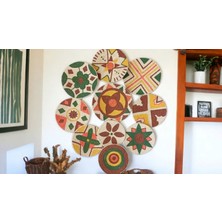 Atlas Home Art 10 Adet  Hasır Duvar Tabağı Seti