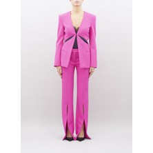 Versace Jeans Couture Dar Fuşya Kadın Ceket 75HAQ701