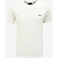 Fabrika Bisiklet Yaka Baskılı Kırık Beyaz Erkek T-Shirt F4SM-TST 0202