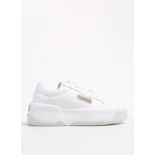 Versace Jeans Couture Sarı - Beyaz Kadın Deri Sneaker 75VA3ST2ZP305G03