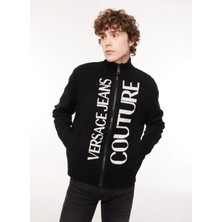 Versace Jeans Couture Siyah - Beyaz Erkek Hırka 75GAFM12CM11AA0E