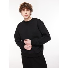 Denim Trip Regular Fit Ribanalı Yaka Siyah Erkek Kazak / Sweatshirt