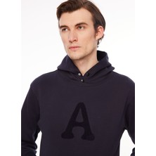 At.P.Co Kapüşon Yaka Koyu Mavi Erkek Sweatshırt A279F02Pf1032-