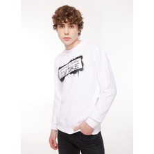 Versace Jeans Couture Bisiklet Yaka Beyaz Erkek Sweatshırt 75GAIT15CF01O003