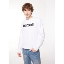 Just Cavalli Bisiklet Yaka Beyaz Erkek Sweatshırt 75OAIT00
