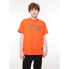 Versace Jeans Couture Bisiklet Yaka Turuncu Erkek T-Shirt 75GAHT03CJ00T524