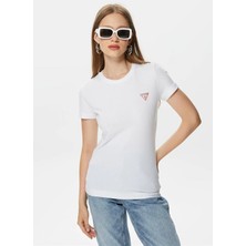 Guess Bisiklet Yaka Beyaz Kadın T-Shirt W2YI44J1314-G011